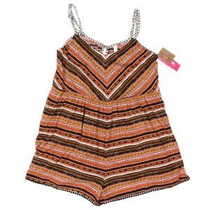 NWT Xhilartion Women's Boho Jumpsuit Terracotta Nomadic Soul Aztec Indian XS 558